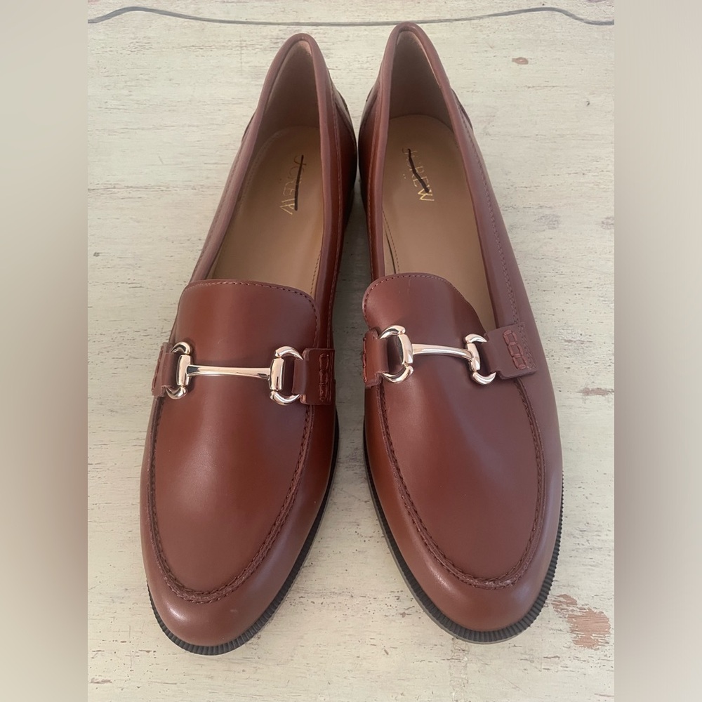 J. CREW Classic Bit Vegan Leather Loafers in Antique Oak Size 12 M $148 CL383 - Picture 3 of 8